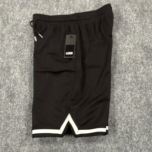 LCKR Boys Small Size 8-10 Black Mesh Athletic Basketball Shorts NWT
